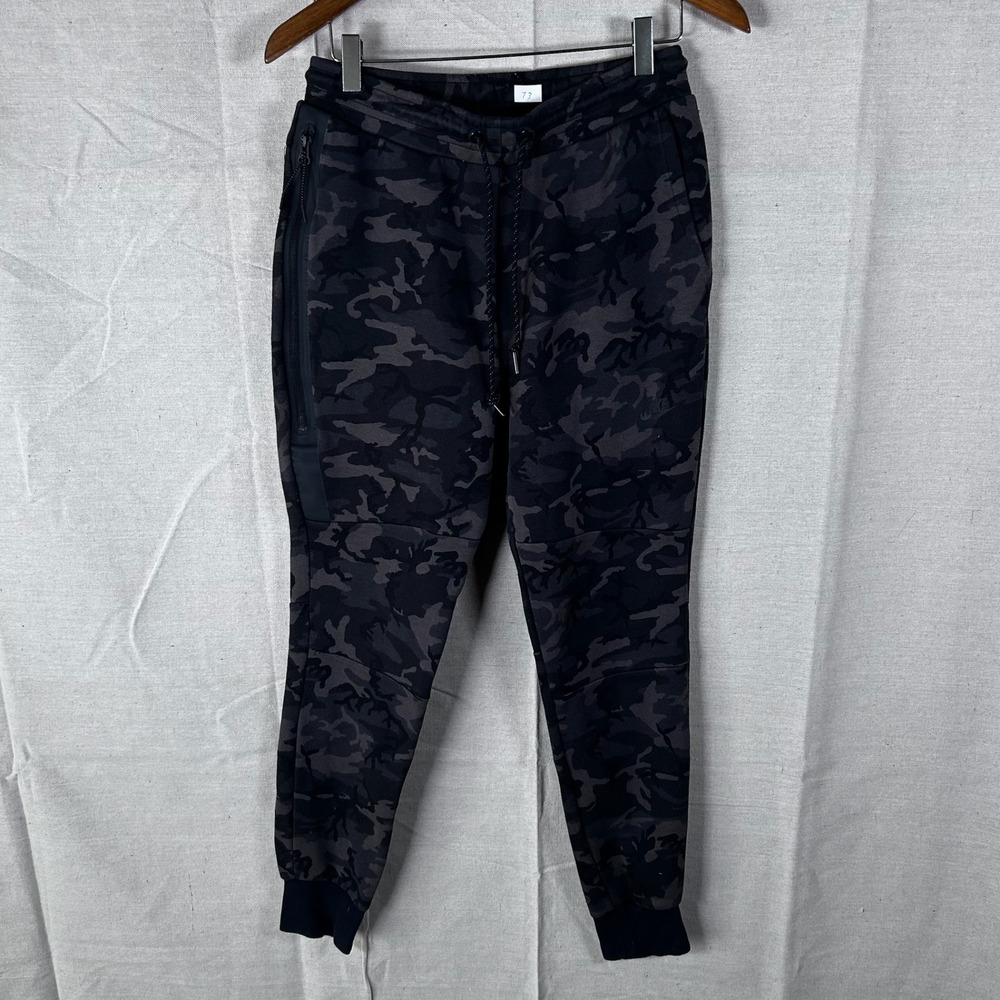 Nike Tech Fleece Joggers  Camo Grey Black Tapered Sweatpants CU4495-010 Mens S